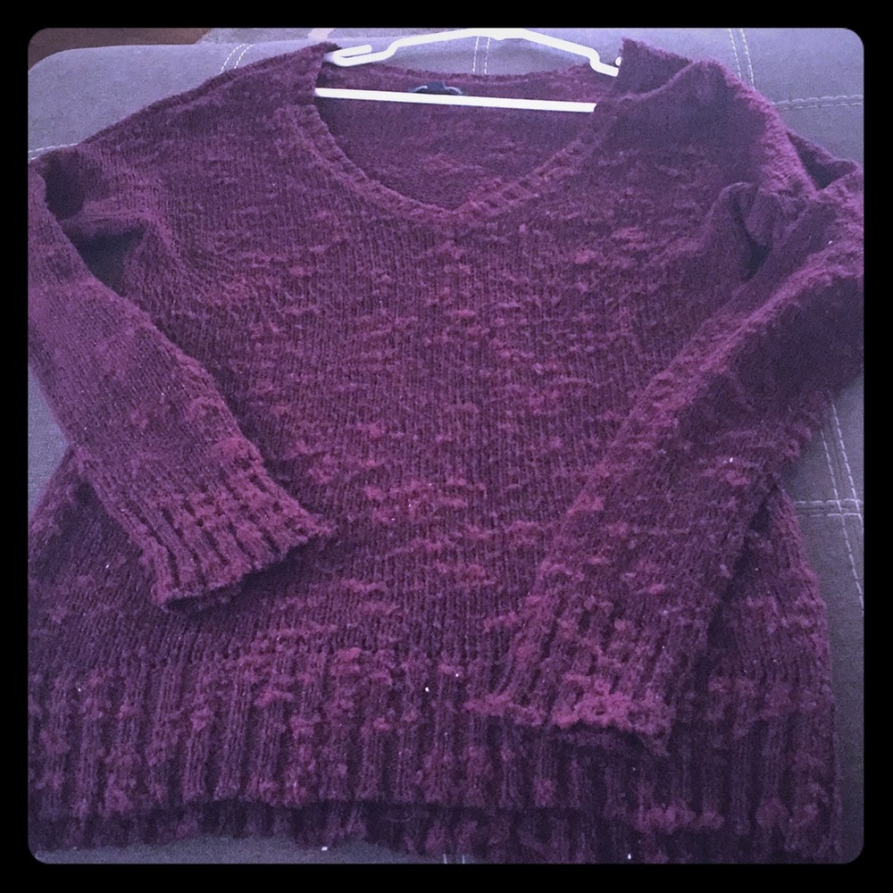 V-Neck Plum Sweater